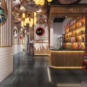 日式日料店3D模型下载